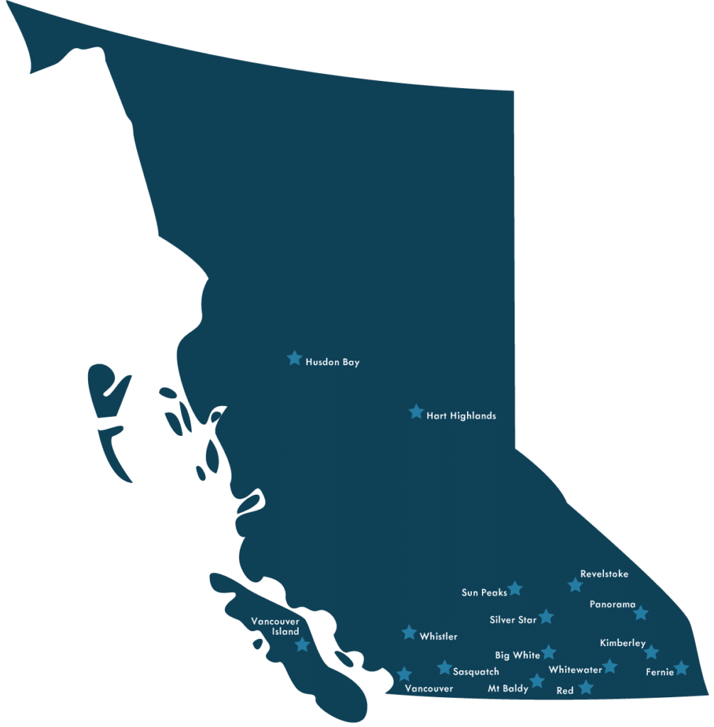 British Columbia Map with Club Locations